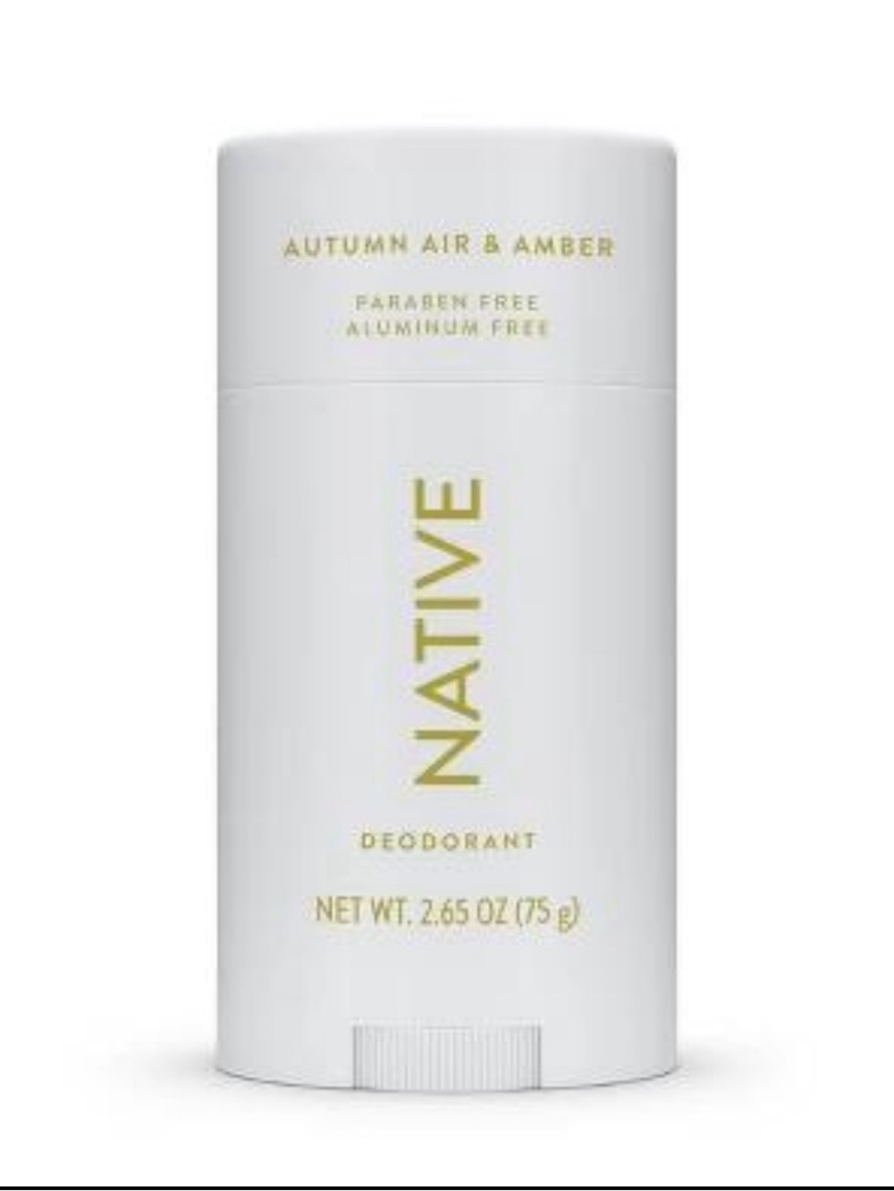 Native Deodorant Stick — Autumn Air & Amber — White with Gold Trim